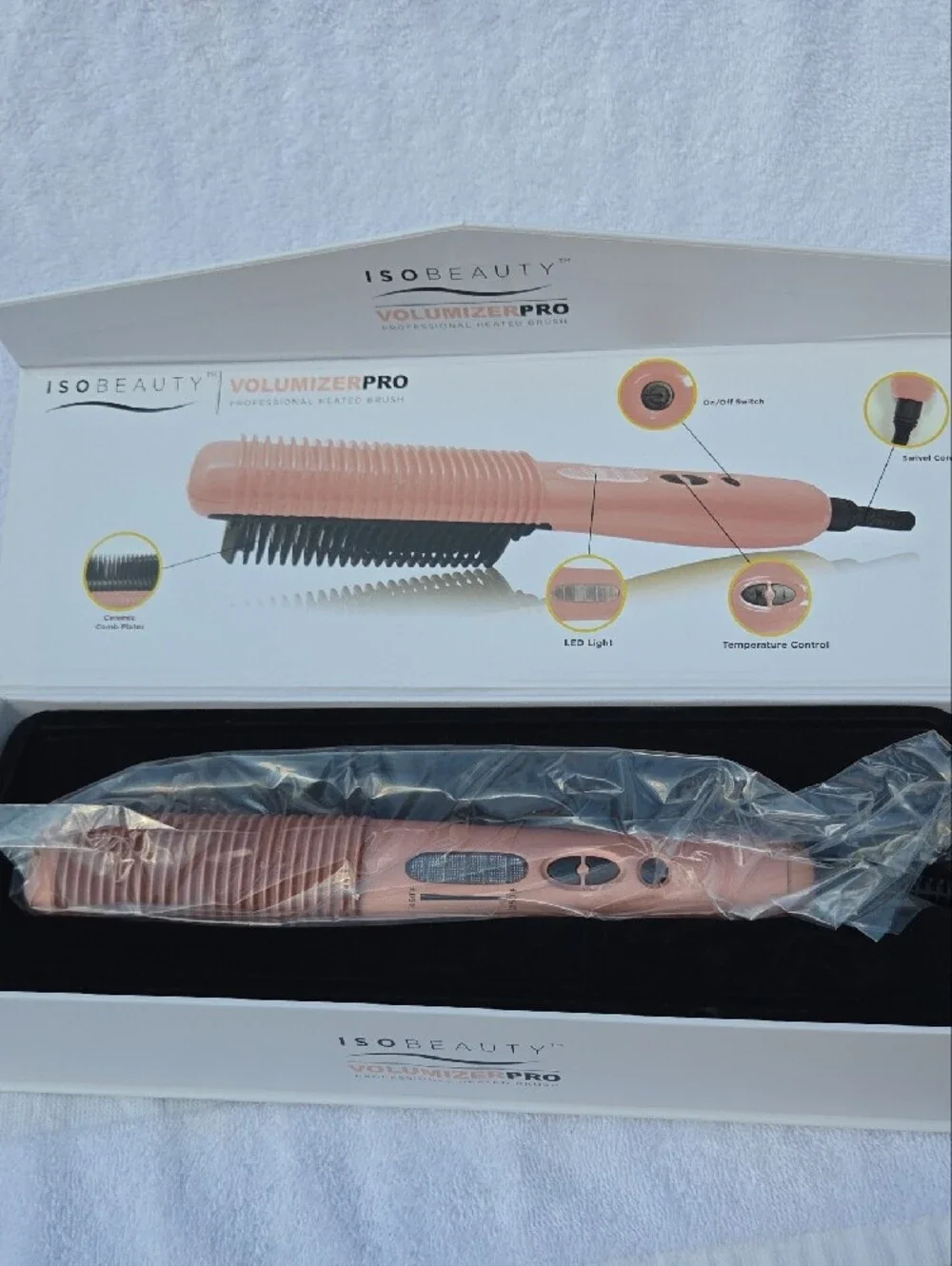 ISO Beauty Volumizer Pro Heated Brush - Pink
